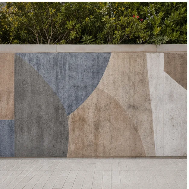Public-facing mural surface before protective treatment