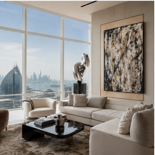 Luxury residential interior with coherent art direction
