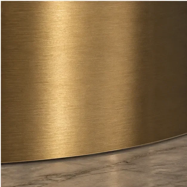 Brushed brass sculptural finish detail
