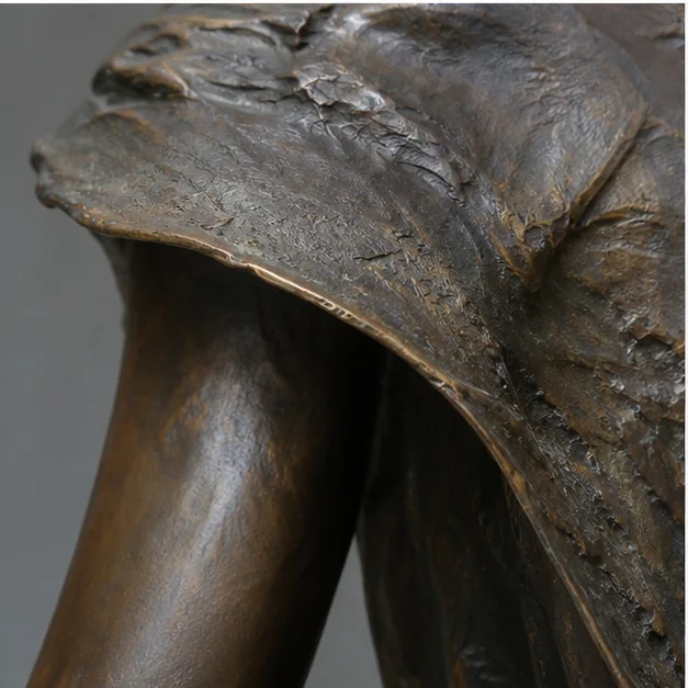 Bronze sculptural texture and patina detail