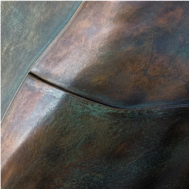 Bronze sculpture showing a hand-finished protected surface