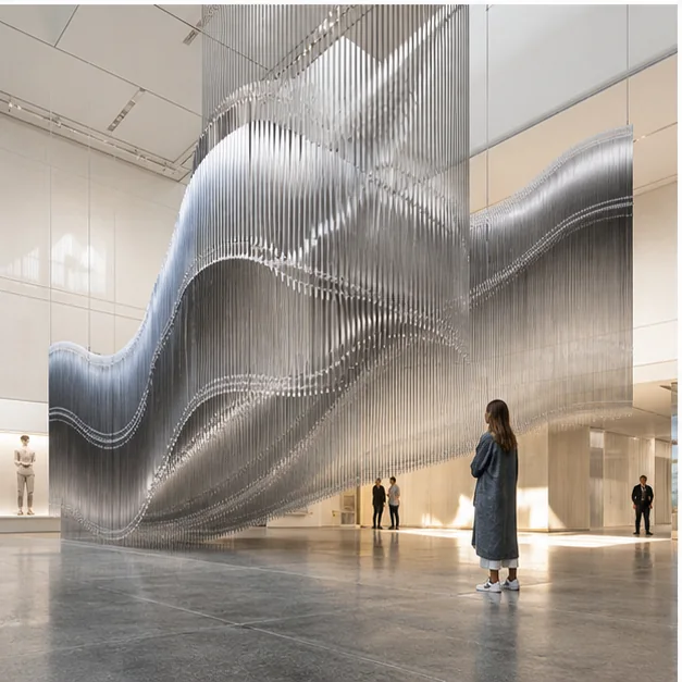 Contemporary large-scale artwork in a UAE cultural and creative environment