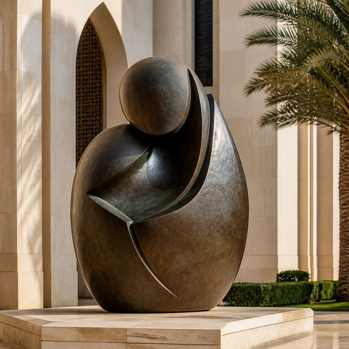 Featured bronze sculpture project placeholder for a UAE architectural setting