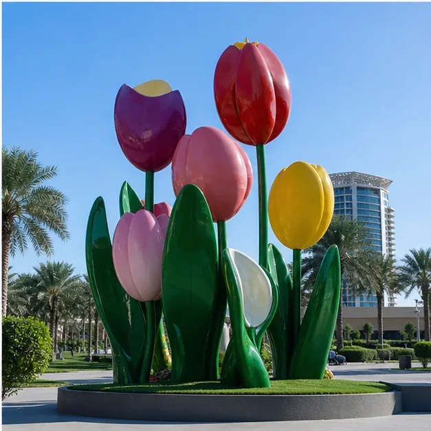 Featured fiberglass sculpture project placeholder in a public plaza environment