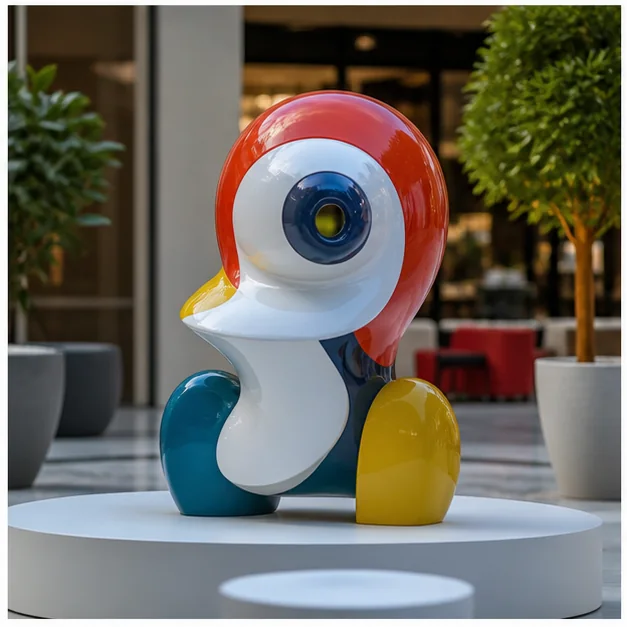 Smaller characterful fiberglass sculpture in a premium setting