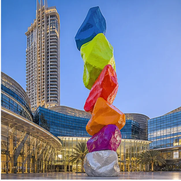 Oversized fiberglass landmark sculpture in a major architectural development