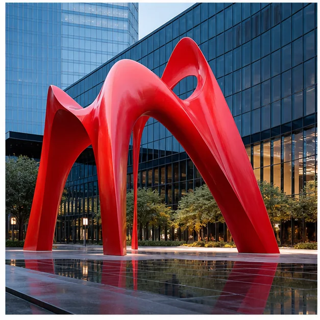 Oversized fiberglass sculpture creating a landmark in a major architectural environment