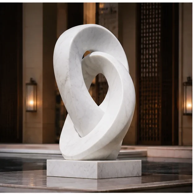 Featured marble sculpture project placeholder at a luxury entrance