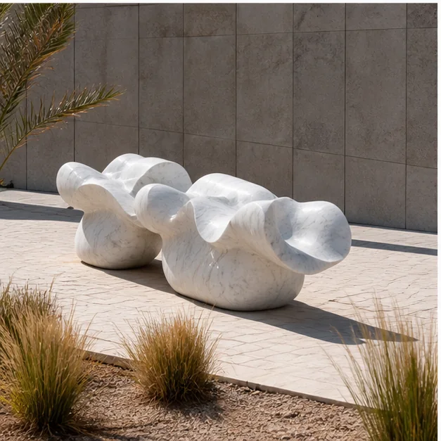 Outdoor sculpture detail under strong UAE sunlight showing material response