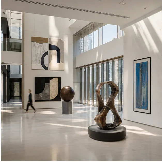 Contemporary art programme integrated across multiple spaces in one UAE project
