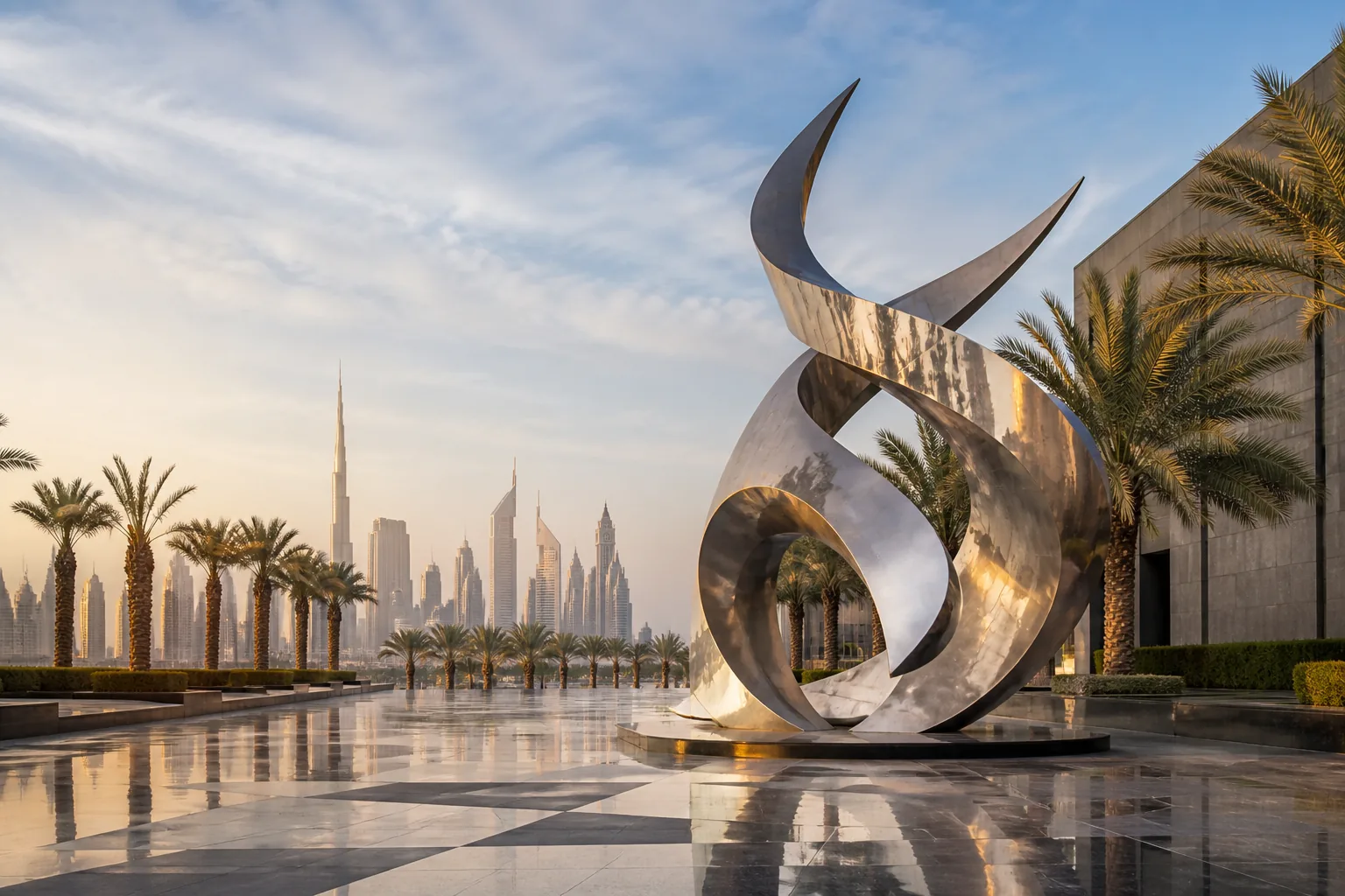Premium public sculpture concept for a landmark UAE development