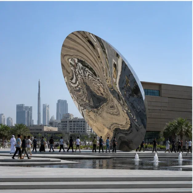 Public artwork across plazas, gardens, parks, and landmark outdoor spaces in the UAE