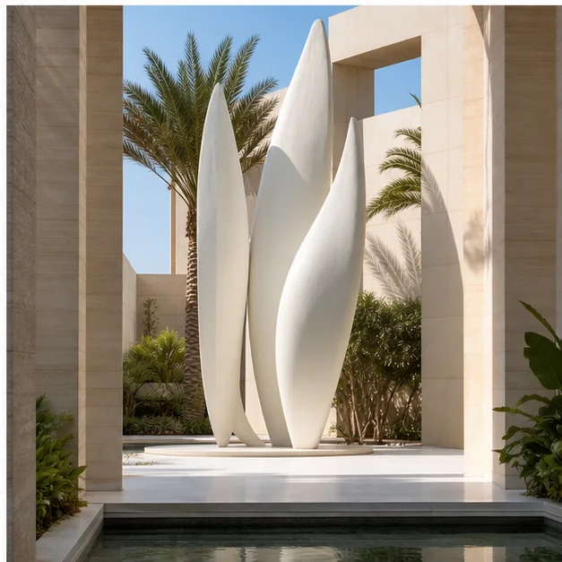 Public art installation displayed in a UAE development