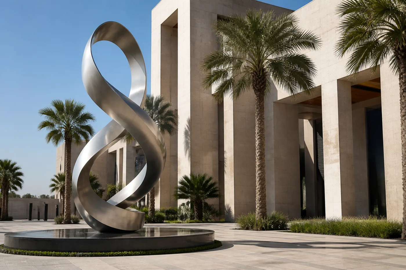 Public artwork integrated into a UAE exterior environment