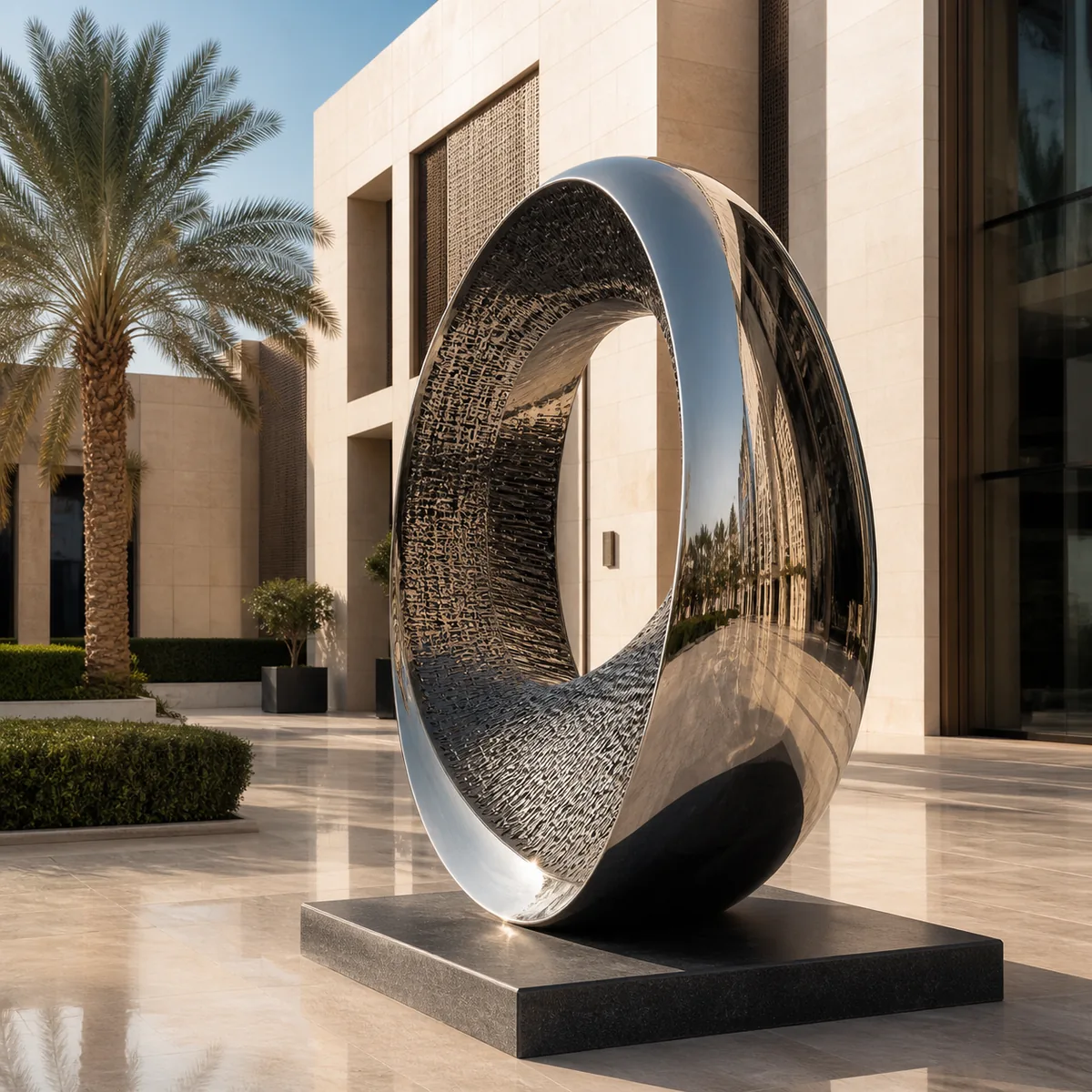 Custom three-dimensional artwork in a premium UAE plaza
