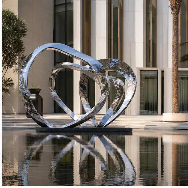 Large-scale public artwork in a Dubai architectural environment