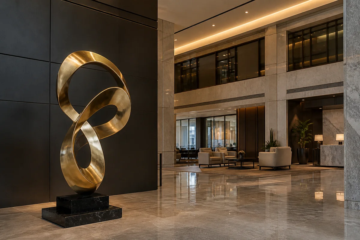 Luxury interior sculpture in a UAE lobby