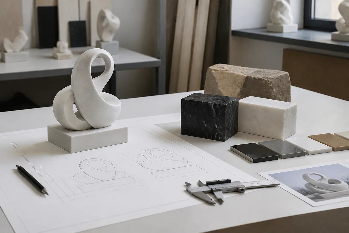 Concept and scale study for sculpture design
