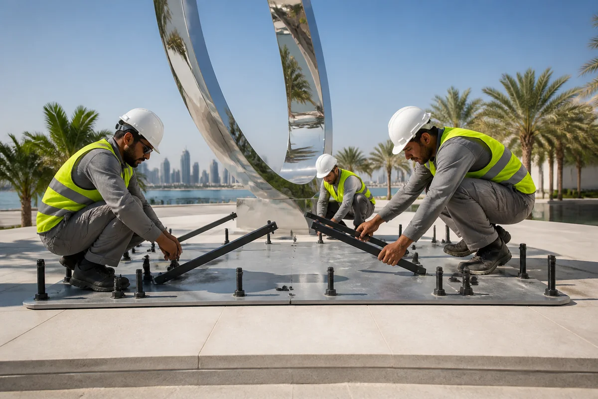 Structural and site preparation for sculpture installation