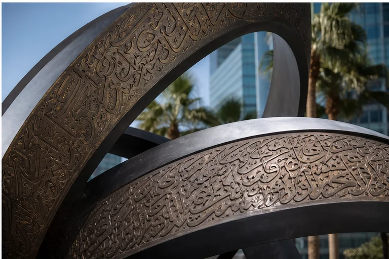Close-up of sculpture material designed for UAE outdoor exposure