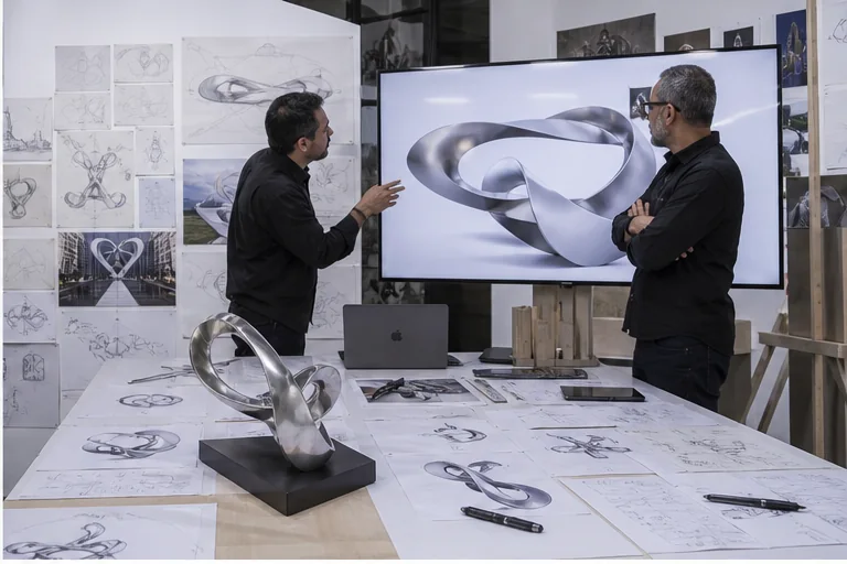 Concept, 3D design, and approval process for a stainless steel sculpture project