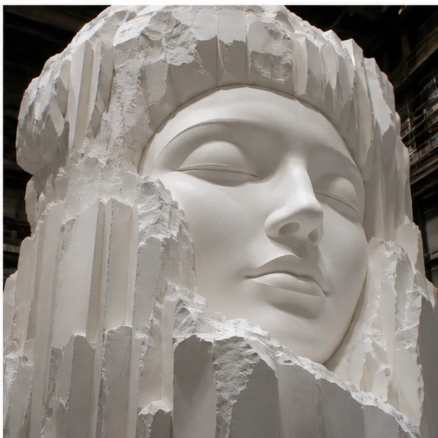 Dramatic large-scale Styrofoam sculpture in a premium interior environment
