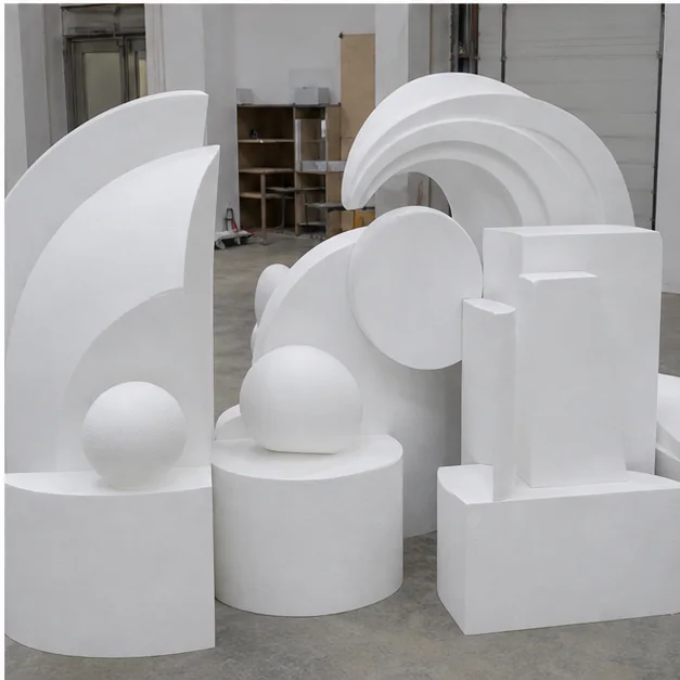 Sculptural shaping process on a large foam form